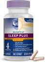 NEURIVA Sleep Plus 4- in1 Előnyök - Klinikailag tesztelt Ashwagandha, L- Theanine & Melatonin - Csökkentse a stresszt, elalvás gyorsabb, jobb alvási minőség, Ébredés Refrester *, 58ct kapszula