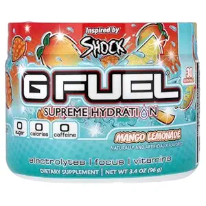 G Üzemanyag Mango Lemonade Legfőbb Hidratáció, Elektrolit Powder Mix Energy & Fókusz, Cukor és koffein Ingyenes kiegészítés esszenciális vitaminok & Ásványok, Mango Lemonade Flavor, 3.4 oz - 30 szervizek