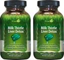 Irwin Naturals Milk Thistle Life Detox - 60 Liquid Soft- Gels, Pack of 2 - Támogatja a máj egészségét a Gyermekláncfű, Articsóka, Turmeric & Green Beet Root - 60 Total Servings
