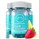 SugarBearPro Hair Vitamin gumi 3 hónap ellátás Extra Strength Biotin 6000µg, Növekedés a férfiak és nők számára, Vegán B12 vitamin, MSM, Inositol, Omega 3, Elderberry, Certified Kosher, Halal, Cruelty- Free