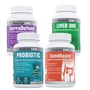Balance ONE 4- in- 1 Bundle Wardle 124; Probitic, Candassist, Liver One, SerraDefend W.124; 15 Billion Probiotic W.A.124; Natural Cleanse with Capinable W.A.S. 124; Living Support with Milk Thistle - 124; Systemic Enzyme Blend