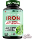Yuve 100% Vega teljes élelmiszer kelátált vaskiegészítés 18mg - Íztelen, nem-székrekedés, gyengéd gyomor, energia támogatás - gluténmentes, nem-GMO, 60 kapszula