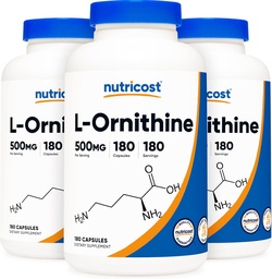 Nutricost L- Ornitine 500 mg; 180 kapszula (3 üveg)