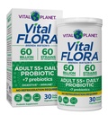 Vital Planet - Vital Flora Felnőttek Több mint 55 Napi probiotikus 60 milliárd CFU, Diverse Strains, Organic Prebiotics, Immun- és Emésztési Egészség Tartály, Nők és férfiak számára, 30 kapszula