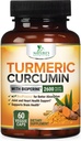 2600mg kurkuma kiegészítés - 95% kurkuminoidok szerves kurkuma & BioPerin fekete bors kivonat a legjobb abszorpció, természetes vegán közös támogatás, nem-GMO, palackozott USA - 60 kapszula