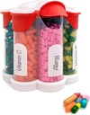 Extra nagy Pill Organizer Napi, Heti, Havi kiegészítés palack, Cute Blossom Pill Dispenser 7 XL kompozit, Easy- Open Pill Box Vitaminok, Gyógyszerek, Címkék Tartalmazza (piros)