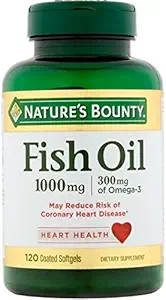 Nature 's Bounty 300 mg Omega3 Fish Oil 1000 mg Softgels 120 Coated Soft Gels (2-es csomag)