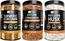 PURE EREDETES ÖSSZETEVŐK Ceylon fahéj, Psylium husk és kurkuma kapszula kupak (730 kapszula egyenként), Magnézium vagy rizstöltelék nélkül