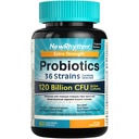 NewRhythm Probiotics 120 milliárd CFU 36 Strains, 3- in- 1 Probiotics Prebiotics & Enzymes, Probioticos for Women & Men, Vegan Célzott Release Supplement, 60ct