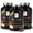 ÚJ NORDIC Hair Volume Gumies, 2500 mcg Biotin, Napi Hair Vitamins kiegészítés támogatása Hair Skin & Nails, Vegan, 60 Count (3-as csomag)