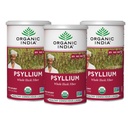 ORGANIC INDIA Psyllium Kräuterpulver - Ganze Husk Faser-Ergänzung, Verdauungsunterstützung, Vegan, Glutenfrei, USDA Certified Organic, Non-GMO, lösliche & unlösliche Faserquelle - 12 oz (Pack mit 3)