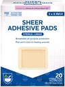 Rite Aid Sheer Ragasztó Kötvények Sterile Non Stick Pad, 3 "x 4" - 20 GM 124; Sebápolás / elsősegély-készletek