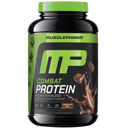 MusclePharm Combat Protein Powder, Chocolate Milk Flavor, Fuels Muscles for Productive Workouts, 5 Protein Források beleértve a savófehérje izolát & Egg Albumin, Gluten Free, 2 LB, 24 Servings