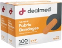 Dealmed Sterile Flexible Fabric Adhesive Bandages - 1x3 Inch - 100 / Box - 2 Doboz - Légzőszervi elsősegély csomag - Soft Stretch Sebtapasz orvosi, sürgősségi és klinika