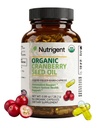 USDA Organic 100% Pure Cranberry Seed Oil 940 mg, Plant Sourced Omega 3- 6- 9 Fatty Acids, Liquid Organic Capsules, Urinary Health & Skin Health Support, 60 Capsules