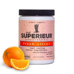 Superieur Electrolytes - Plant Based Electrolyte Supplement w / Sea Minerals for Hydration & Recovery - Keto Friendly, Non-GMO, Zero Sugar, Vegan Egészséges Sportok Italpor - Citrus (70 szerváció)