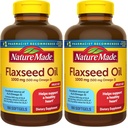 Természet Készített Flaxseed Oil 1000 mg, Diétás kiegészítés szív egészségügyi támogatás, 180 Softgels (csomag 2)