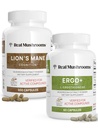 Valódi gombák Ergothionein (60ct) és Oroszlánok Mane (300ct) Bundle Shiitake és Oyster Gomba Extracts - Longevity and Cognition - Vegan, Gluten Free, Non-GMO - Természetes támogatás az egészséges öregedés