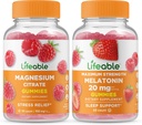 Életképes Magnézium + Melatonin 20mg, Gumies Bundle - nagy ízű, vitamin kiegészítés, glutén mentes, GMO mentes, rágógumi