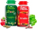 Yummy & Health Fruits & Veggies Kapseln – 33+ Ganze Superfoods aus Obst & Gemüse | 90 Obst + 90 Veggie Kapseln | Vegan, Non-GMO, Glutenfreie | Pflanzenbasierte Nährstoffe & Faser