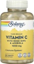 SOLARAY A C-vitamin időzítése Rose HIPS & Acerola-val, 1000 mg, 250 tabletta
