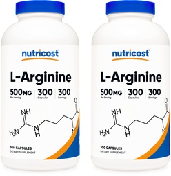 Nutricost L- Arginine 500mg, 300 kapszula (2 üveg)