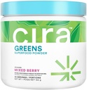 Cira Daily Greens - Natürlich gesüßt, Bio Spirulina Superfood Pulver mit Premium, Antioxidant-Rich Zutaten für Entbloung, Verdauung, & Energie - Mischbeere, 30 Portionen