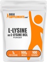 BulkSupplements.com L- Lysine Powder - Lysine Supplement, Essential Amino Acid, for Immune Support - Gluten Free, 1g per Serving, 100g (3.5 oz) (1-es csomag)