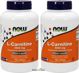 NOW Foods L- karnitin tartarát 1000mg, 100 tabletta (csomag 2)