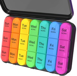 Daviky Pill Organizer 3-szor egy nap, Napi Pill Box 7 nap, Heti esetek Medicine Organizers tartani Vitamins és gyógyszeres