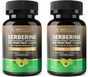 Berberine 1300mg zöld tea kivonat, Resveratrol, Red Yeast Rice & CoQ10 - 13- in1 Immune Health, Natural Metabolic Support - 60 kapszula - Non-GMO, Lab Tesztelt - 2 Pack