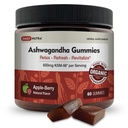 KSM-66 Ashwagandha Gummees - 600mg Organic Root Extract per Serving - Delicious Natural Apple- Berry Flavor - 124; Supports Relaxation, Focus, & Energy (60 Gumies)