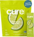 Cure Hydration, 124; Plant- Based Electrolyte Drink Mix 124; No Advanced Sugar, 124; FSA- HSA és 124; Dehidration Relief Powder Made with Covine Water, 124; Non- GMO, 124; Vegán, 124; Pouch of 14 Packets - Lime
