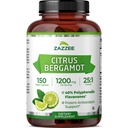 Zazzee Citrus Bergamot 25: 1 kivonat 1200 mg, 40% Polyfenolic Flavanones, 150 Vegan kapszula, Kosher, koncentrált és standardizált 25X Potency, Non-GMO és All-Natural, Készült az USA-ban