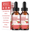 Magnézium Glicinate Liquid Drop - Triple Absorption Supplement to Support Nerves, Alvás, Nyugodt, Szív, Muscles * -Sugar- Free with Kálium, L- Theanine, Sea Moss, B-vitamin, C, D3, K2- 2Pack