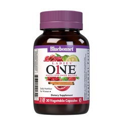 Bluebonnet Nutrition Ladies One Organic vegetable capsule, Whole Food Multiple, K2, Energy, Vitality, Non-GMO, Gluten, Soy & Milk Free, Kosher, 1 hónap ellátás, Light Grey, 30 gróf
