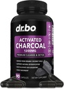 Activated Charcoin Capsules Cleanse Detox - 1200mg Organic Coconut Charcoin Pills for Gyomor Gas and Bloating Relief for Women Kids - Active Capsules Powder Binder Activated Supplements for Gut