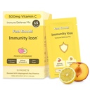Tapintsuk meg az Icon, Zéró Cukor, C-vitamin, A, B, D, E & Cink, Organic Elderberry, Ashwagandha, Drink Mix Powder, Vegan, Non GMO, koffein & Gluten Free X4; Peach Lemonade, 15 Count