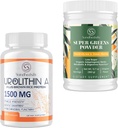 Urolitin A kiegészítés 1500MG Plus Brown Rice protein + Super Greens Powder Superfood Supplement with Electrolytes & Tonic Herbs