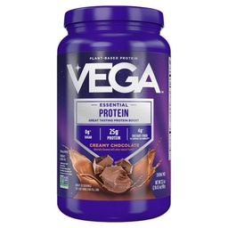 Vega Original Essential Protein - 25g Plant- Based Protein, Creamy Chocolate, 20 Servings, Vegan Non- GMO Drink Mix, Smoothie & Shake Ready, Gluten Free, Dairy Free, 32.5oz (Packaging May Vary)