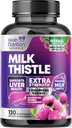 Milk Thistle Supplement - Haladó májtisztító detox & javítási Gyermekláncfű gyökér kivonat - Natural Milk Thistle Silymarin Marianum kivonat Máj egészségügyi támogatás, nem-GMO, palackozott USA - 120 kapszula