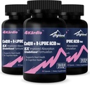 CoQ10 100mg + R- Lipoic Acid 200mg per serving, 3 hónapos ellátás, akár 5X Javított abszorpció, R- Lipoic Acid / CoQ10 Szív-egészségügyi kiegészítés és kognitív Health- 180 kapszula