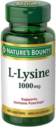 Nature 's Bounty L- Lysine 1000 mg tabletta 60 ea (6 darabos csomagolás)