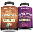 Nutritional Premium Magnézium L- Threonate & Resveratrol Supplement Bundle: Magas felszívódás Magnézium Threonate and Resveratrol Capsules for Repair, Defenses, & Vitality