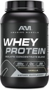 Amazing Muscle 100% Whey Protein Powder * Advanced Formula with Whey Protein Isolate as a Primary Ingredient Along with Ultra Filtered Whey Protein Concentration (Vanilla, 2 lb)