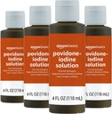 Alapok elsősegély fertőtlenítő, 10% Povidon jód oldat, 4 Folyadék Ounces, 4- Pack (Korábban Slimo)