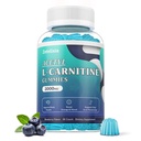 Zuckerfreie Acetyl L-Carnitin-Gummien, L-Carnitin-Ergänzung für Damen und Herren, mit Vitamin C & B12, ALCAR für Energie, Gehirn und Herzgesundheitsunterstützung, Vegan, Non-GMO, 60 Count