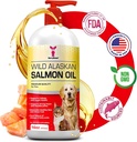 SavvyBeast Wild Alaskan Salmon Oil for Dog, Cats & Ferrets - Omega3 Fish Oil Pet Supplement with EPA & DHA - Skin, Coat, Joints, Heart, Brain, Itch Relief & Immune - Unsented - 16 oz