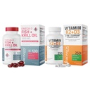 Bronson-K2-vitamin (MK7), D3 kiegészítés Omega3 Hal + Krill olaj 1000 MG