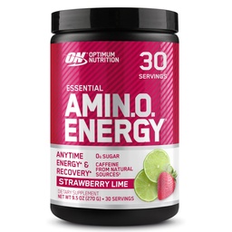 Optimum Nutrition Amino Energy - Előedzés zöld tea, BCAA, Amino Acids, Keto Friendly, Green Coffee Extract, Energy Powder - Strawberry Lime, 30 Servings (Packaging May Vary)